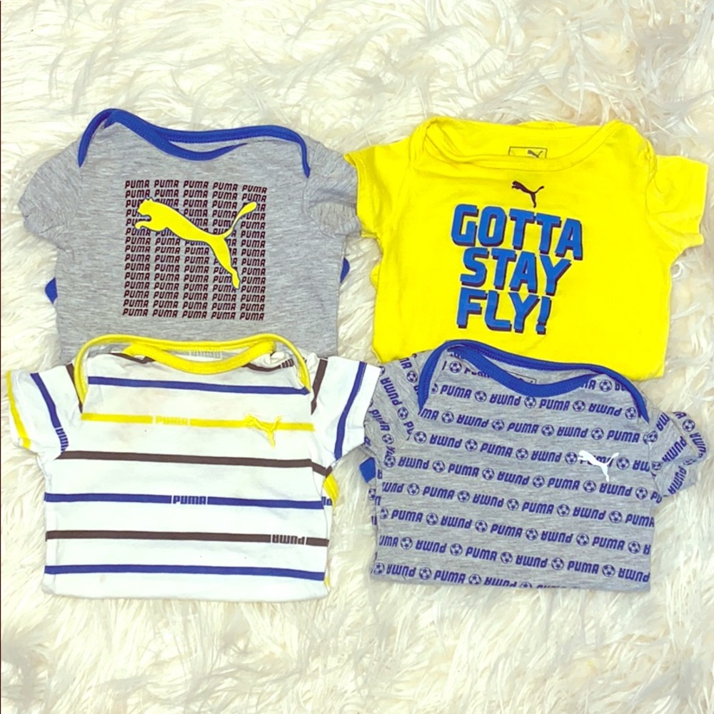 4 pack PUMA 3-6 month onesie set